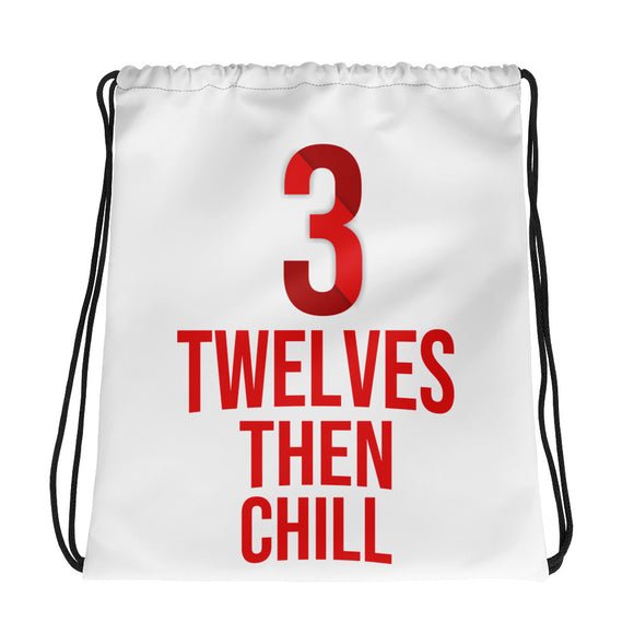 3 Twelves Red Logo Drawstring bag